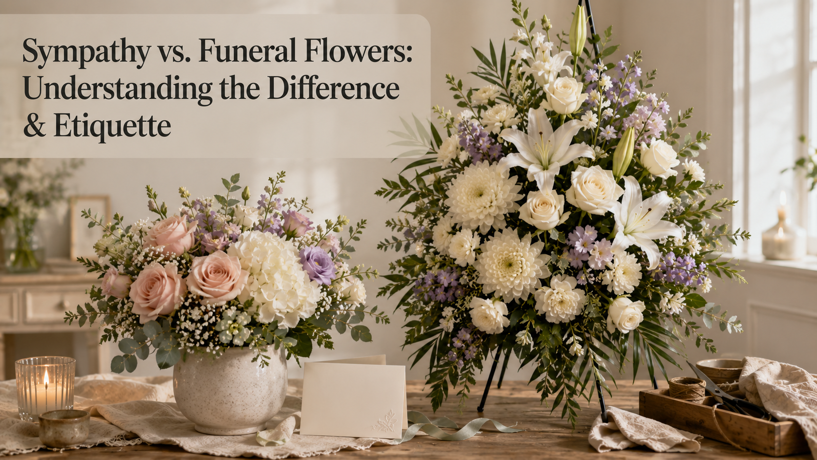 Cover image for Sympathy vs. Funeral Flowers: Understanding the Difference & Etiquette
