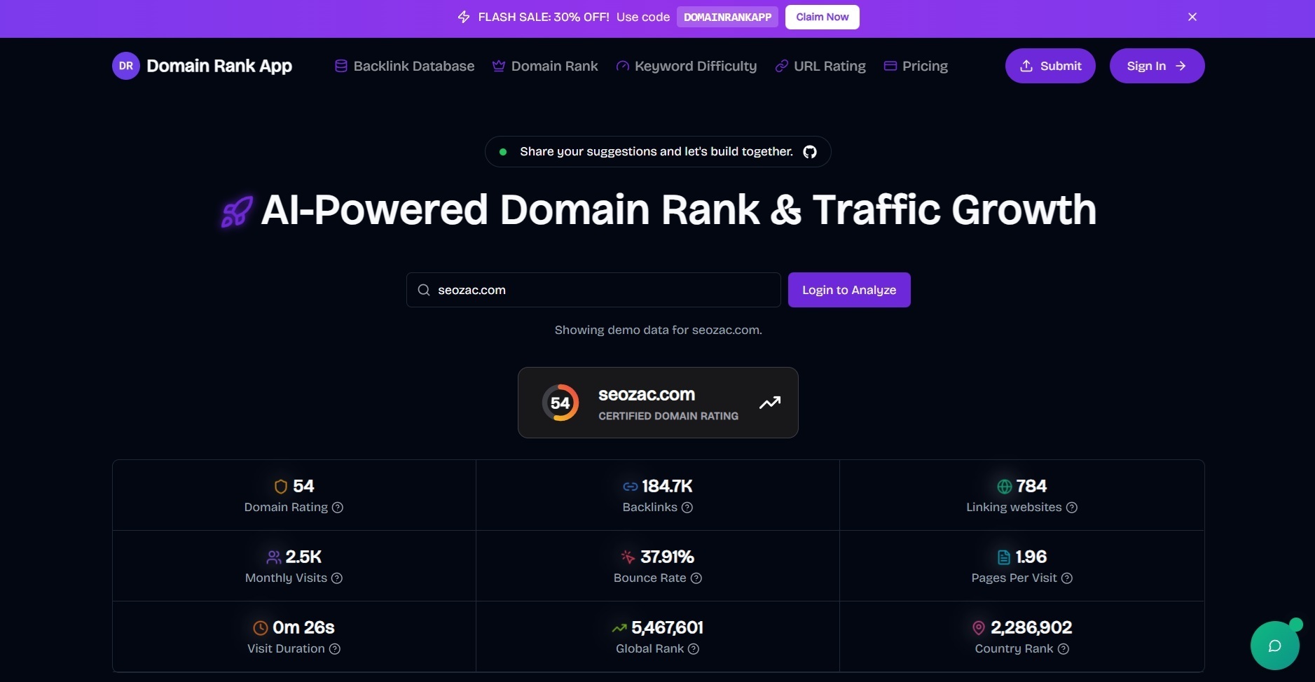 Cover image for Domain Rank App
