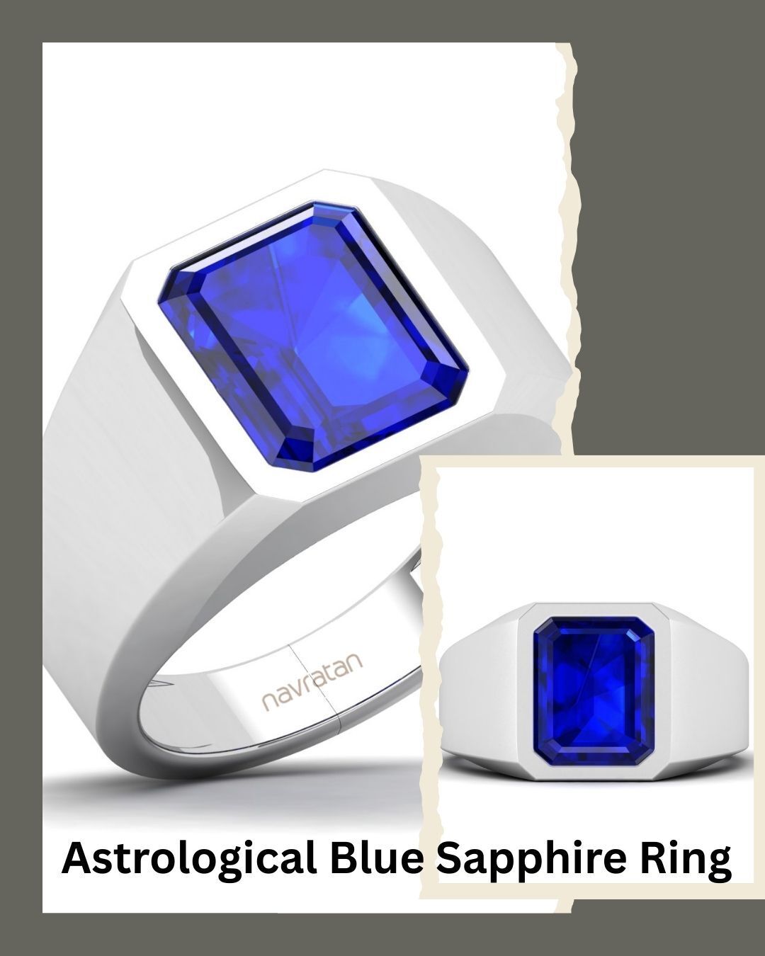 Cover image for Astrological Blue Sapphire Ring At Navratan