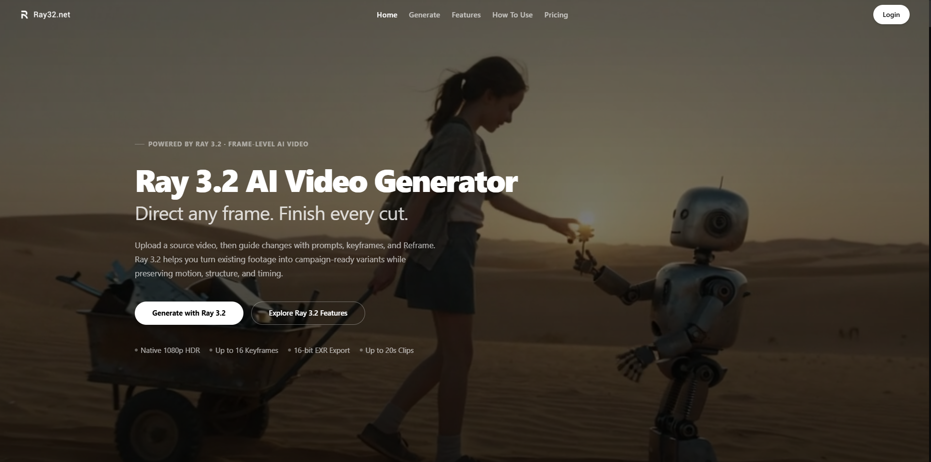 Cover image for Ray 3.2 AI Video Generator — Frame-Accurate Cinematic Creation for Prompt Engineers & Visual Creators