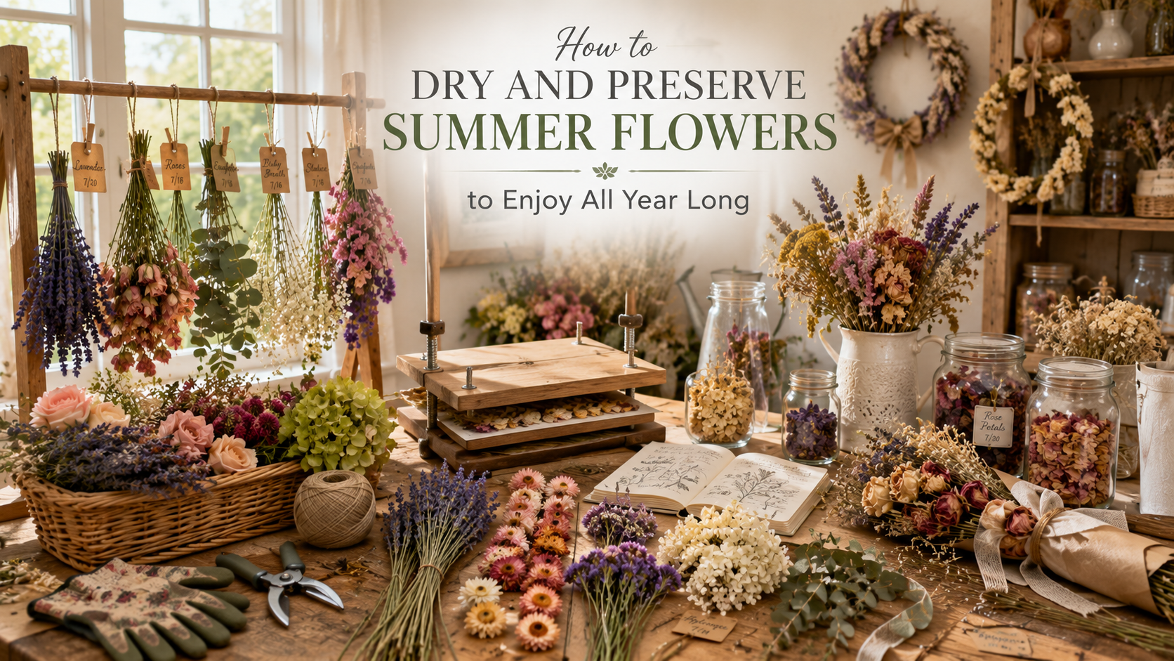 Cover image for How to Dry and Preserve Summer Flowers to Enjoy All Year Long