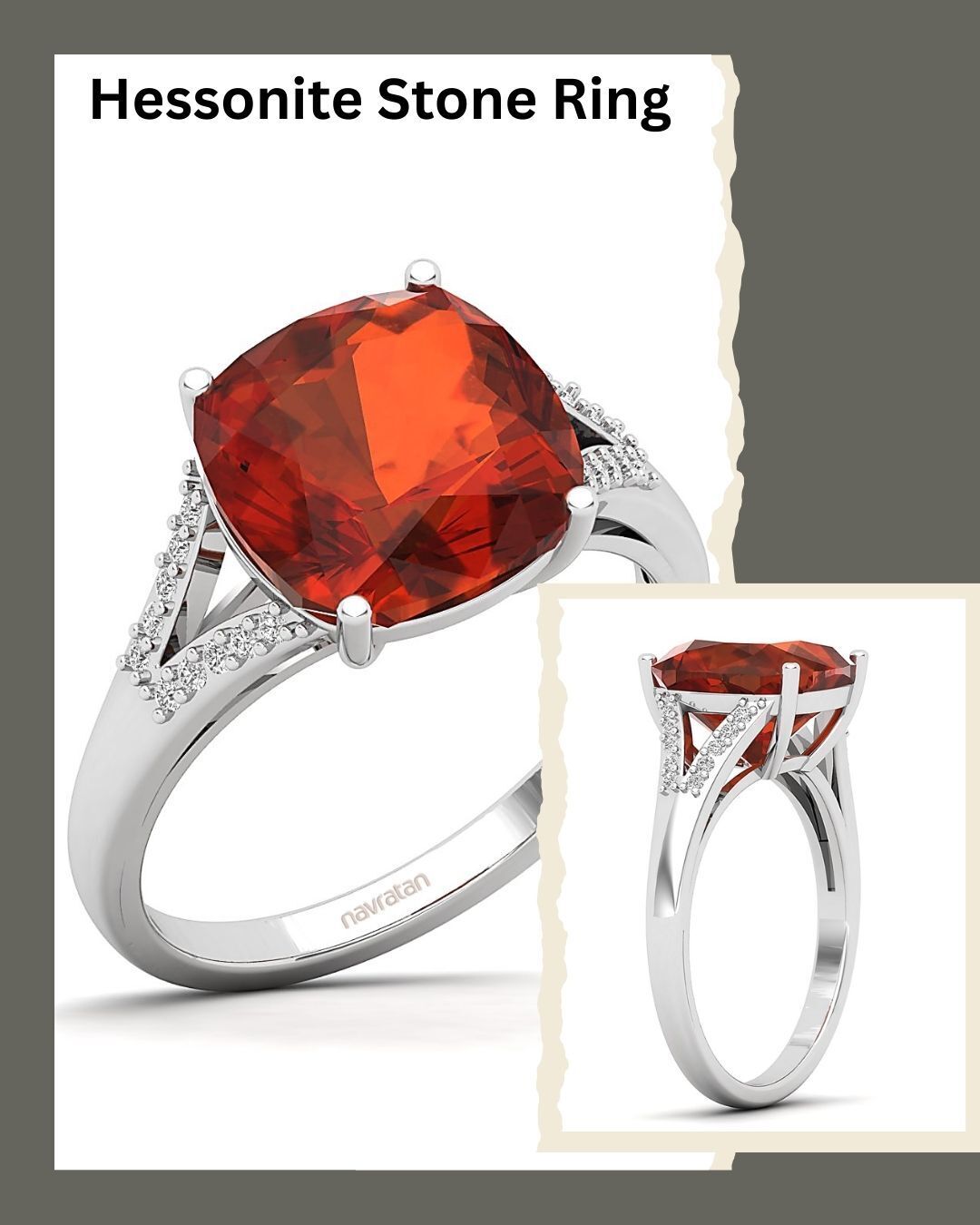 Cover image for Classic Hessonite Stone Ring At Navratan