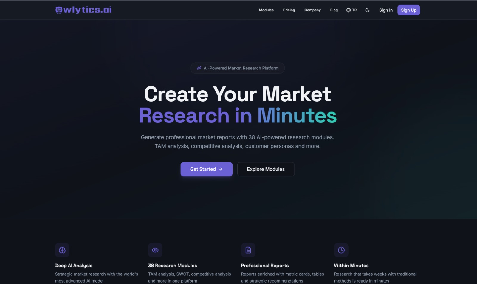 Cover image for Owlytics.ai: AI-powered market research platform