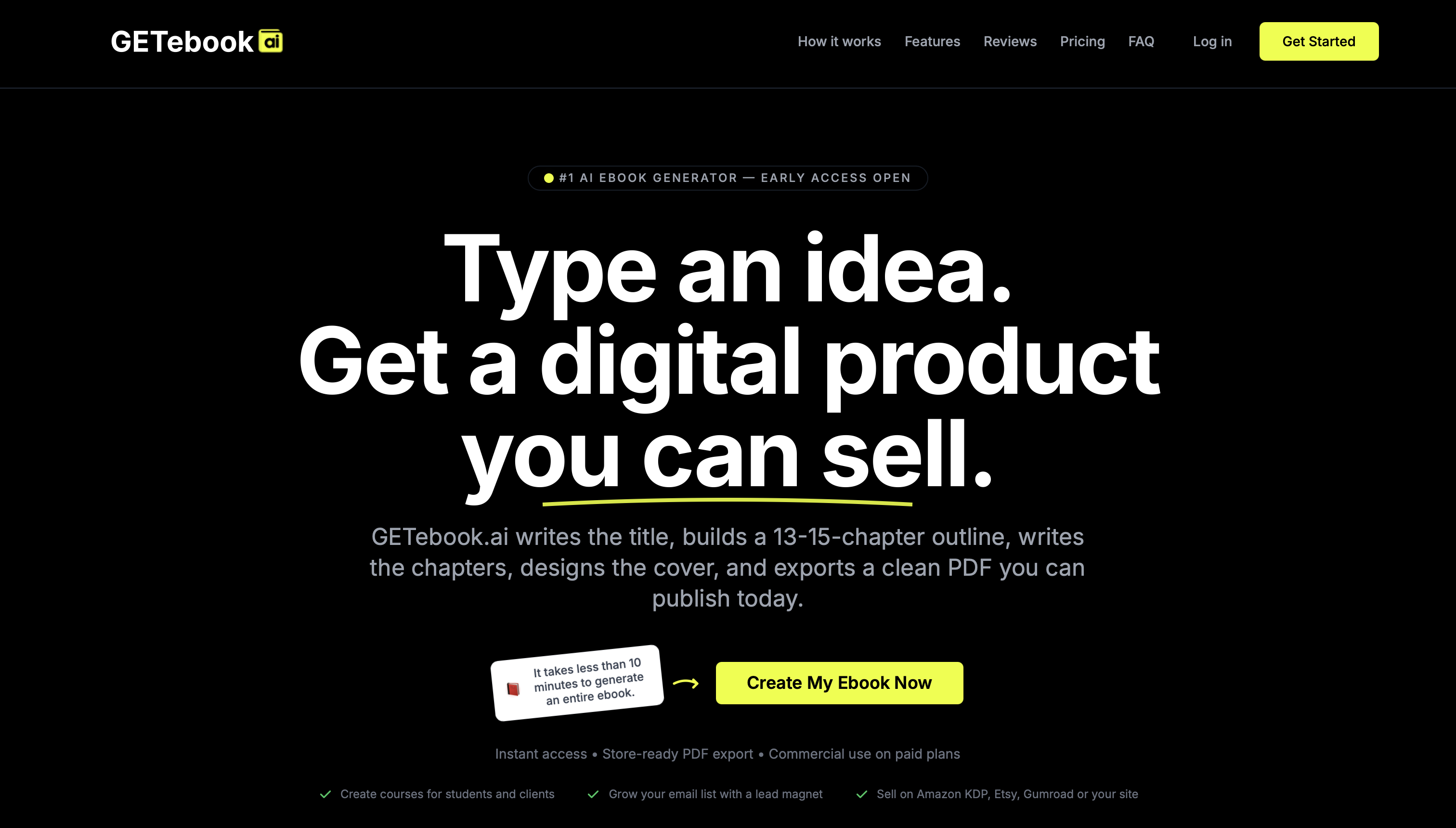 Cover image for 🚀 Create and Sell eBooks in Minutes with GETebook.ai