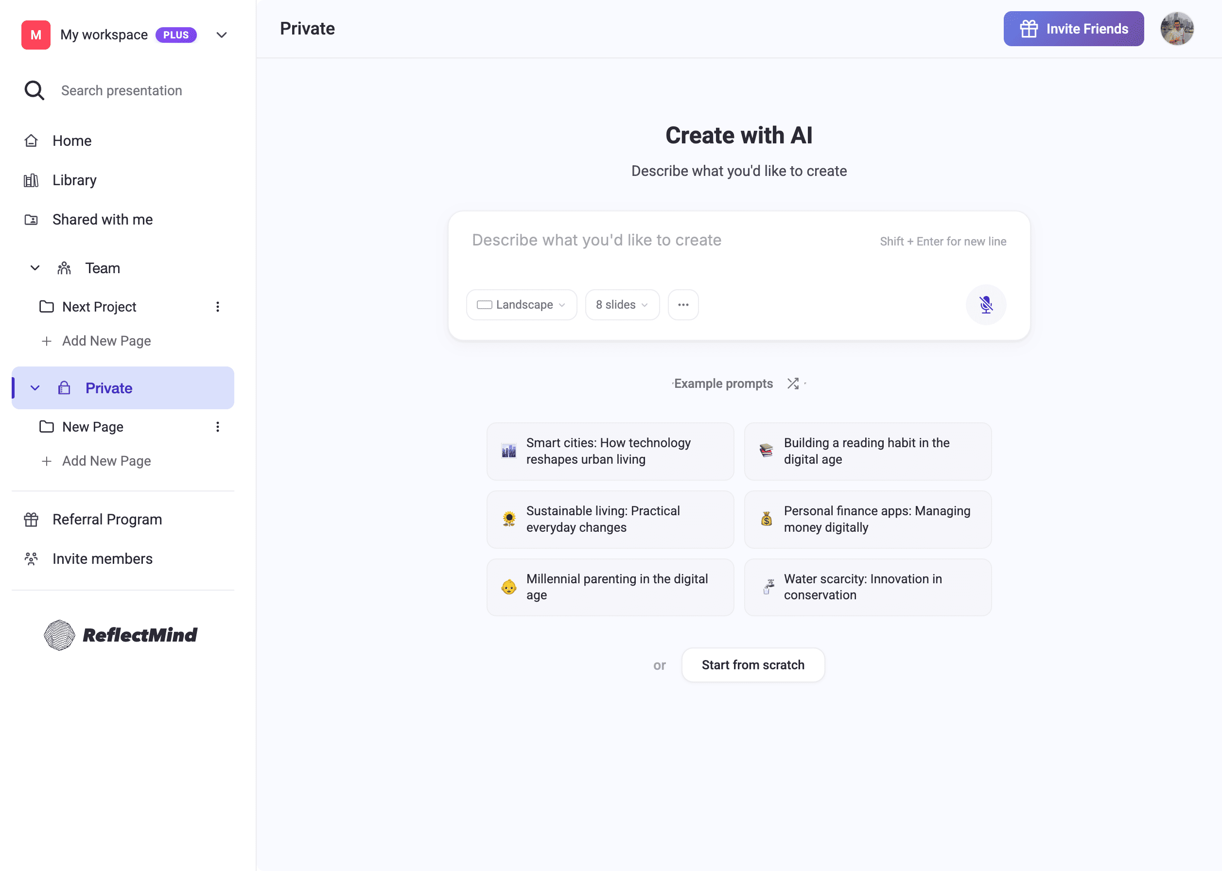 Cover image for ReflectMind - AI-Powered Presentation & Visual Content Platform
