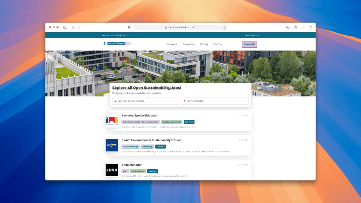 Cover image for Sustainablejobs.com