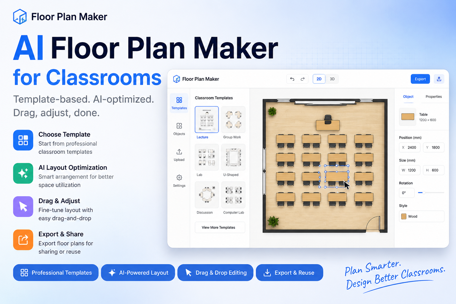 Cover image for AI Floor Plan Maker for Classrooms (Template-Based + Smart Layout)