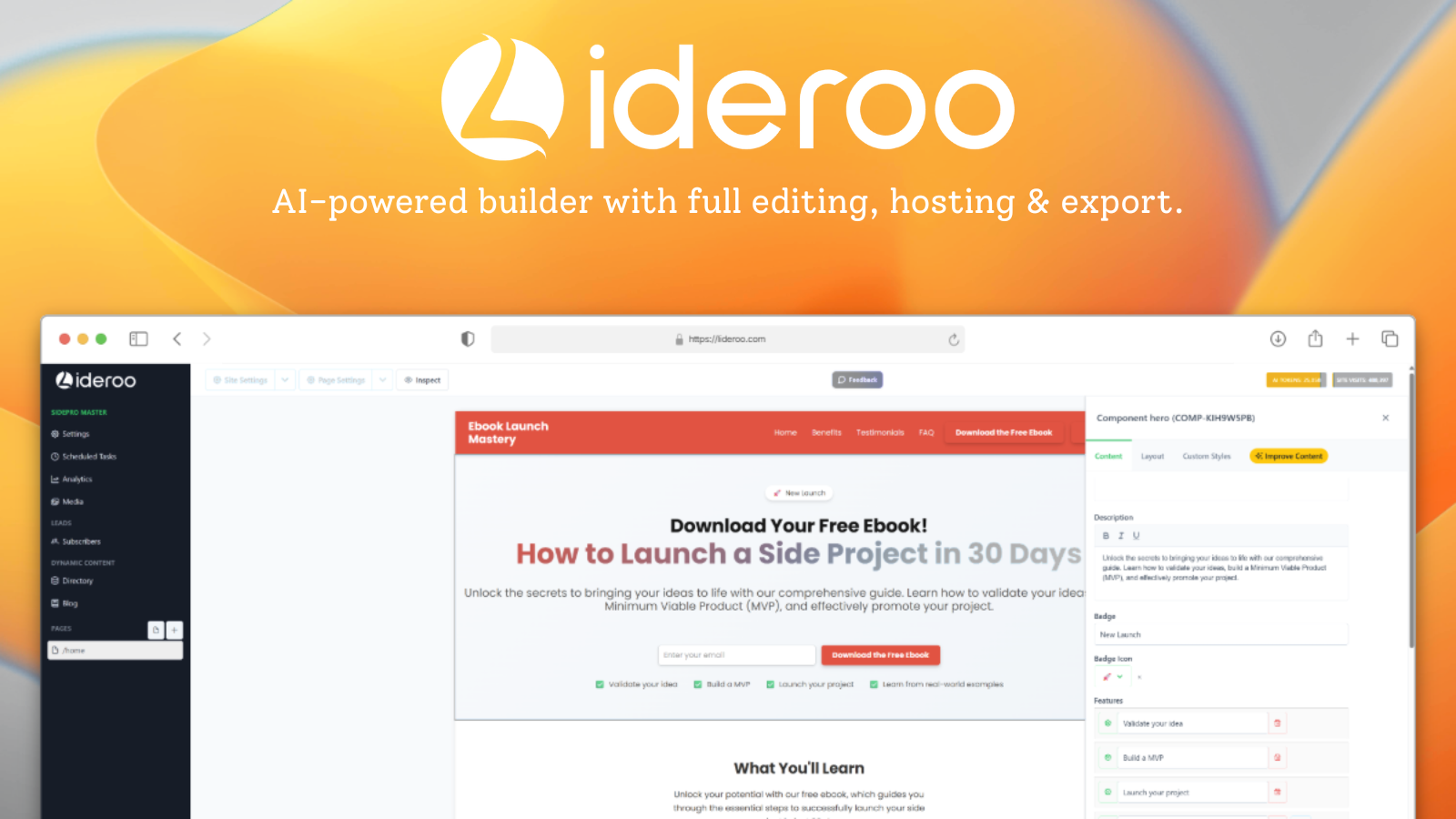 Cover image for Lideroo: Not just AI vibes. Blogs and directories you can control.