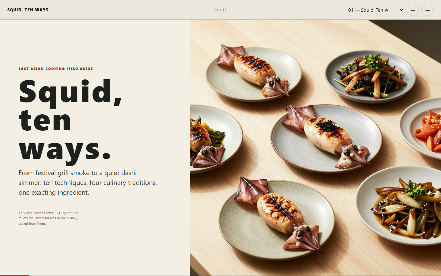Real 15-slide squid recipe deliverable