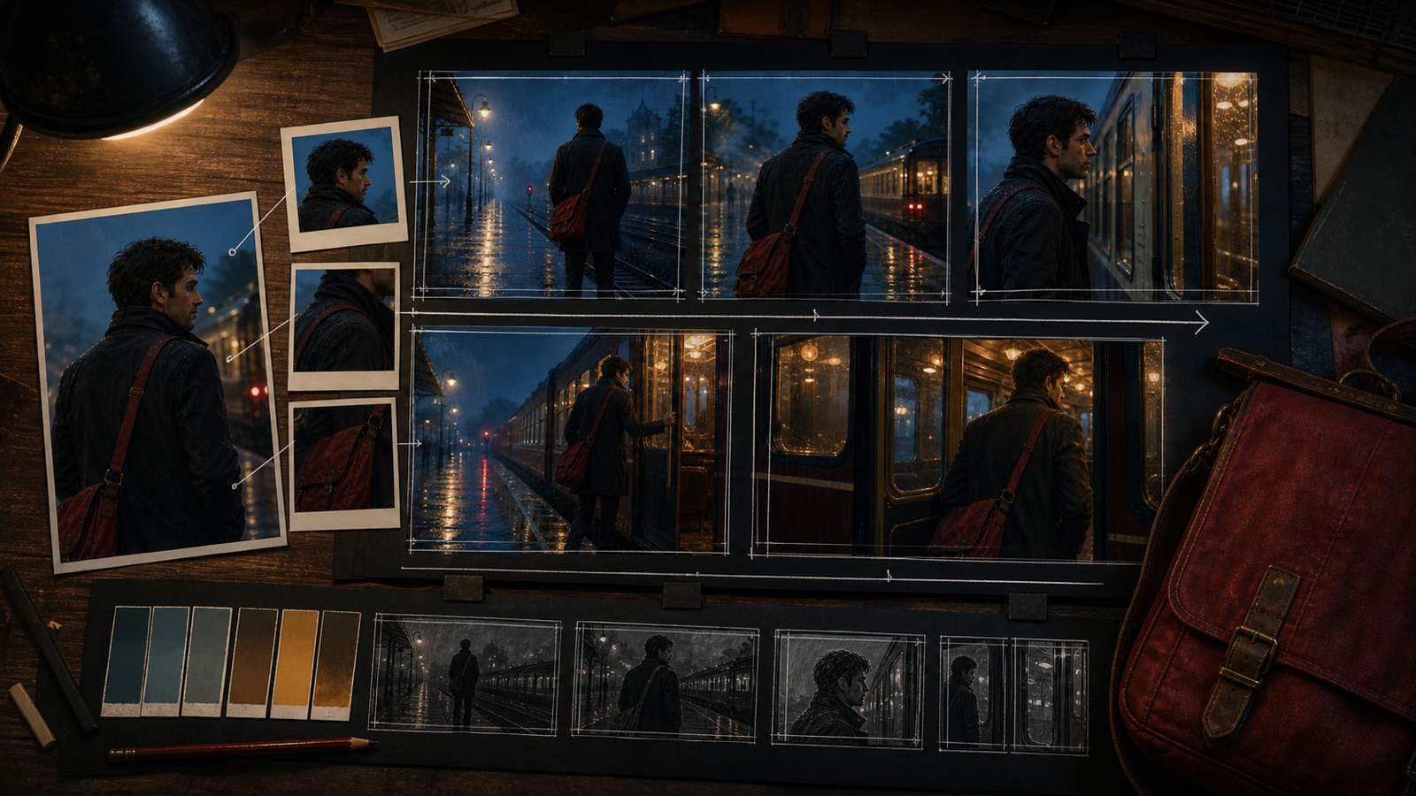Prompt planning board for consistent image transformation storyboard frames