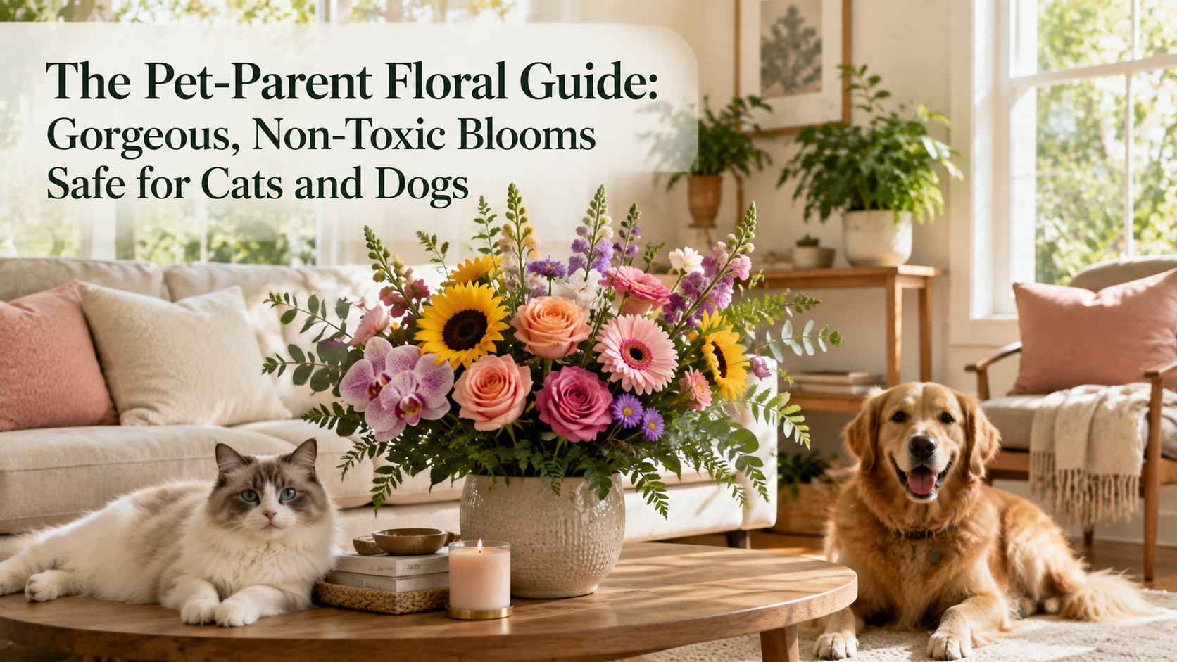 Cover image for The Pet-Parent Floral Guide: Gorgeous, Non-Toxic Blooms Safe for Cats and Dogs