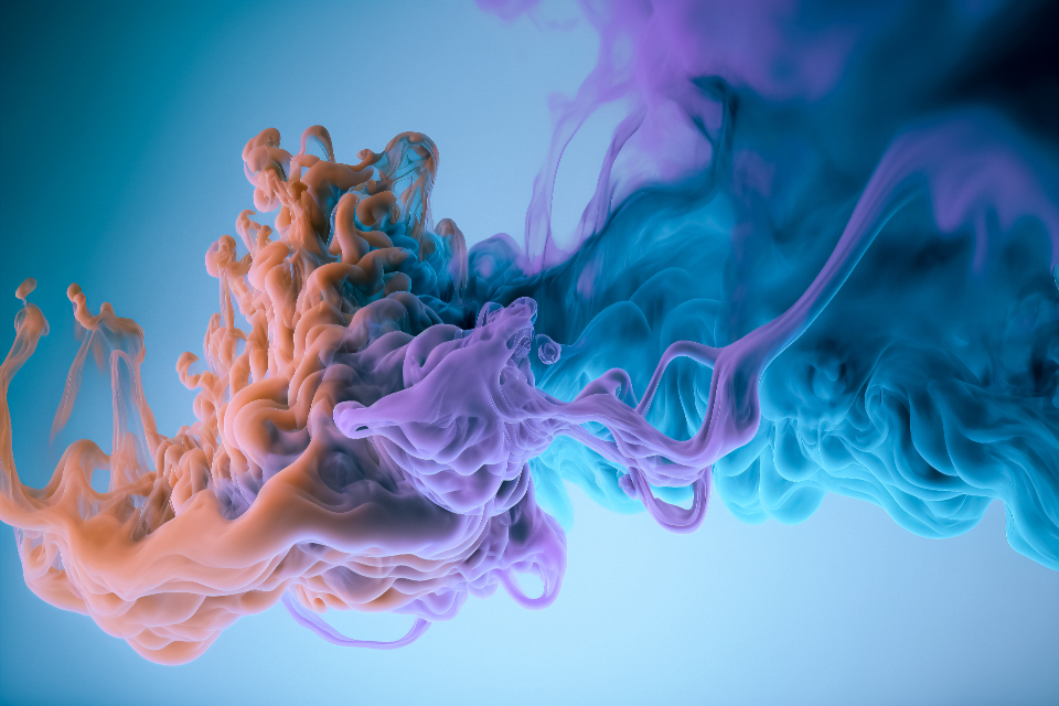 Vivid abstract digital artwork with swirling colored light