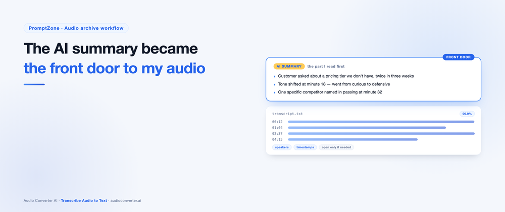 Cover image for The AI Summary Became the Front Door to My Audio Archive