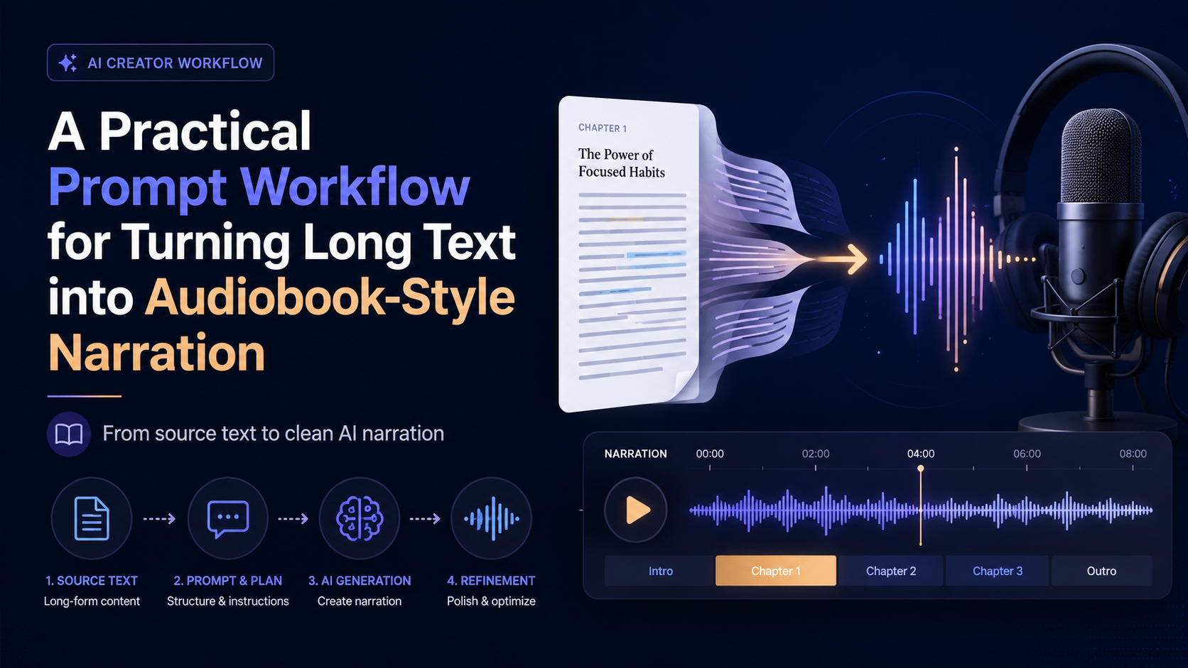 Cover image for A Practical Prompt Workflow for Turning Long Text into Audiobook-Style Narration