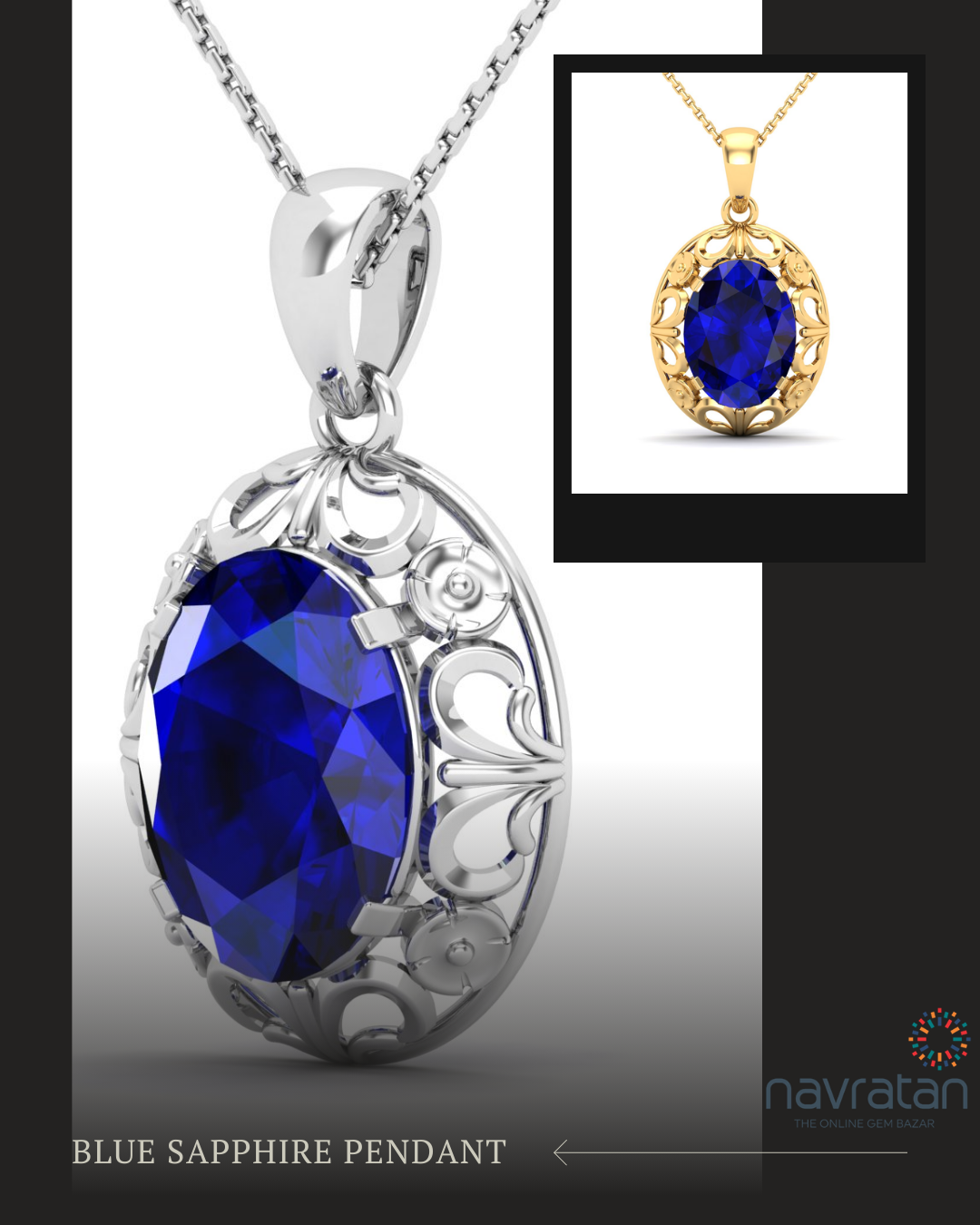 Cover image for Luxury Blue Sapphire Pendant for Women