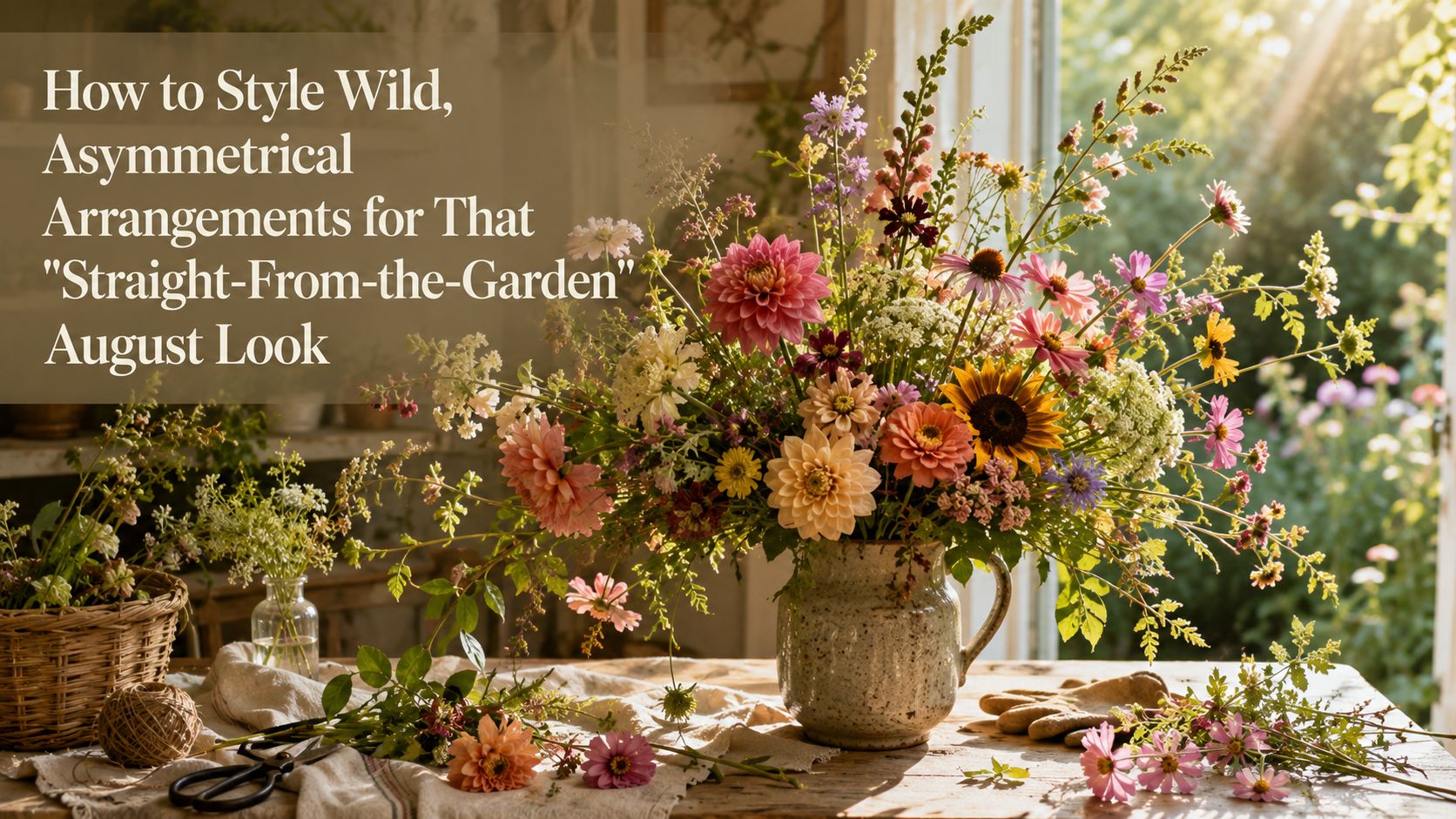 Cover image for How to Style Wild, Asymmetrical Arrangements for That "Straight-From-the-Garden" August Look