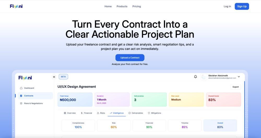 Cover image for Fivani - It Reads like a lawyer, plans like a project manager.