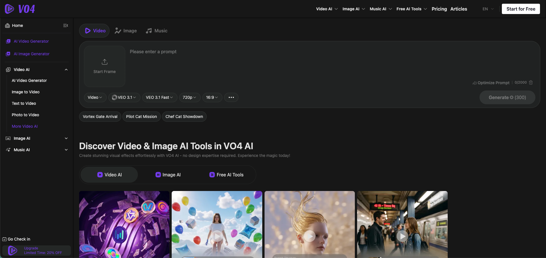 VO4 AI Page Screenshot