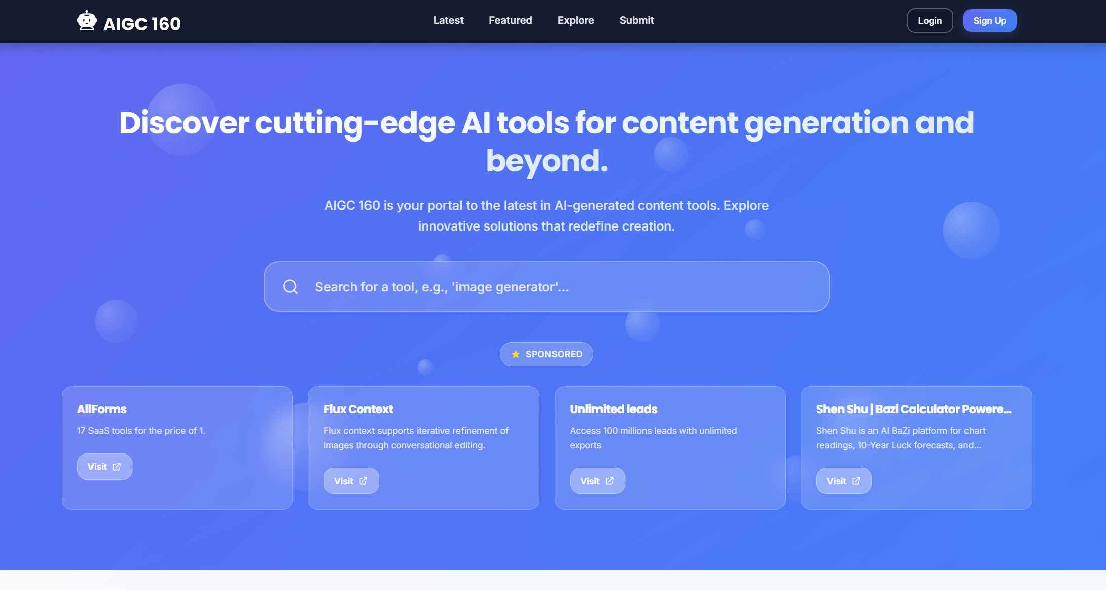 Cover image for Discover the Future of Content Creation with AIGC 160: A Hub for Cutting-Edge AI Tools