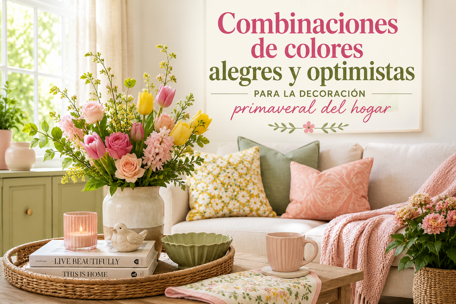 Cover image for Combinaciones de colores alegres y optimistas para la decoración primaveral del hogar
