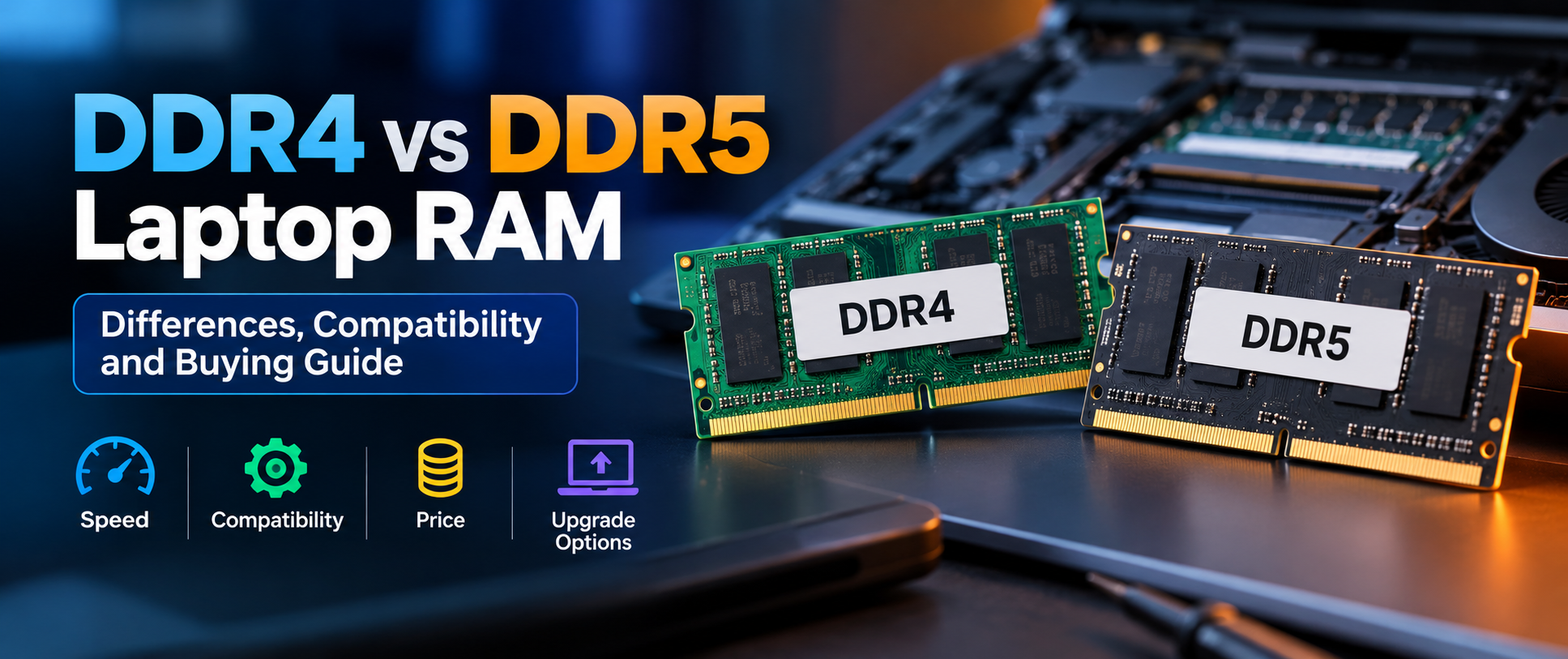 Cover image for DDR4 vs DDR5 Laptop RAM: Differences, Compatibility and Buying Guide