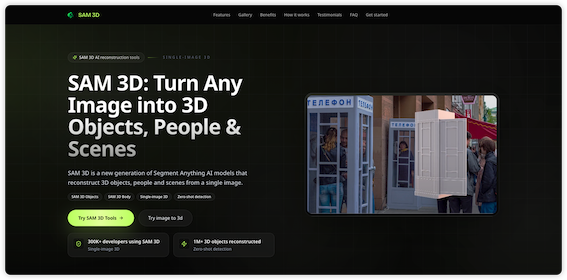 Cover image for SAM 3D: Turn Any Image into 3D Objects, People & Scenes