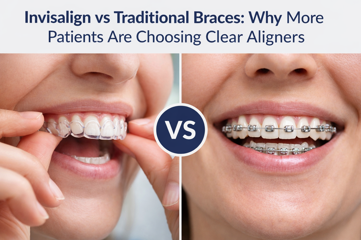 Cover image for Invisalign vs Traditional Braces: Why More Patients Are Choosing Clear Aligners