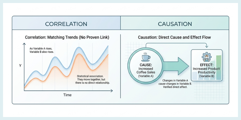 Cover image for Correlation Versus Causation Explained Clearly